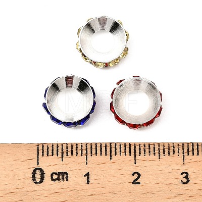 Brass Rhinestone Spacer Beads RB-A020-10mm-S-1