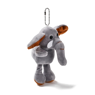Cartoon PP Cotton Plush Simulation Soft Stuffed Animal Toy Elephant Pendants Decorations HJEW-K043-05-1