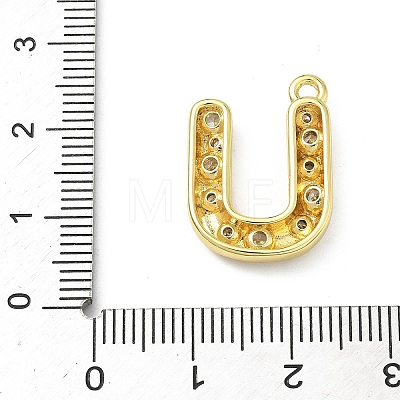 Brass Micro Pave Clear Cubic Zirconia Pendants KK-I476-02G-U-1
