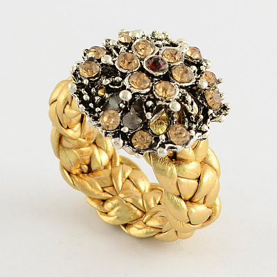 Personalized Flower Rings RJEW-PJR007-A-1-1