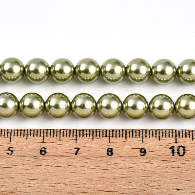 Baking Painted Pearlized Glass Pearl Bead Strands HY-N002-8mm-A07-1