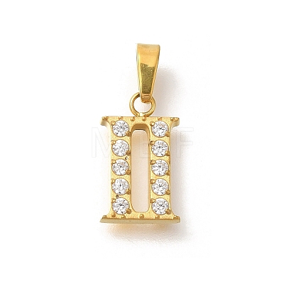 Ion Plating(IP) 304 Stainless Steel Micro Pave Cubic Zirconia Pendants STAS-H228-02G-02-1