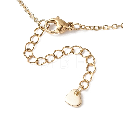 Natural Baroque Pearl Keshi Pearl Round Pendant 304 Stainless Steel Cable Chain Necklaces NJEW-JN05893-1