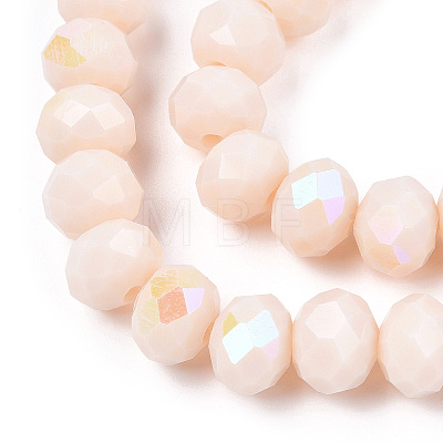 Electroplate Opaque Solid Color Glass Beads Strands X1-EGLA-A034-P4mm-L20-1