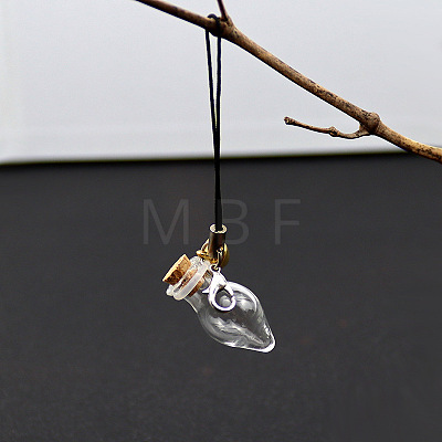 Transparent Glass Wishing Bottle Pendants Decoration PW-WG7697A-08-1