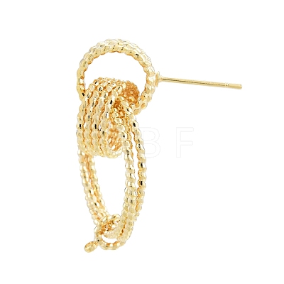 Brass Interlocking Rings Stud Earring Findings KK-G437-14G-1