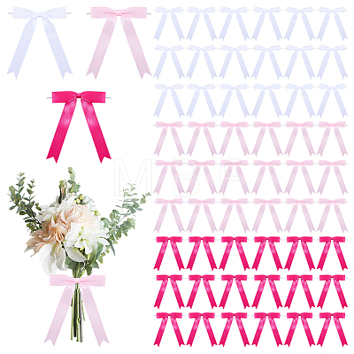 60Pcs 3 Colors Polyester Packaging Ribbon Bows AJEW-ME0003-03-1