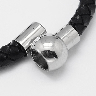 Braided Leather Cord Bracelets BJEW-I199-01-1