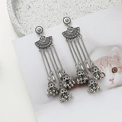 Alloy Fan Tassel Chandelier Earrings FS-WG889C6-01-1