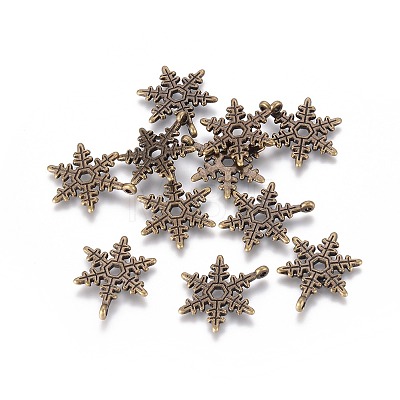 Christmas Snowflake Tibetan Style Alloy Pendants X-MLF0353Y-1