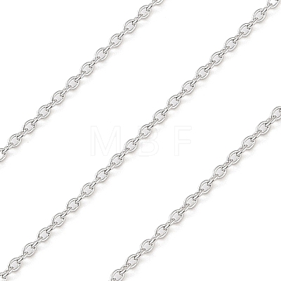 Anti-Tarnish Rhodium Plated 925 Sterling Silver Cable Chains STER-E072-02P-02-1