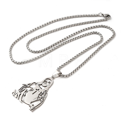 304 Stainless Steel Pendant Necklaces NJEW-H015-07P-1