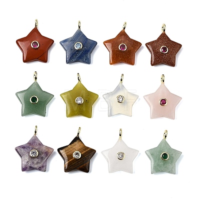 Natural & Synthetic Mixed Stone Pendants G-Z157-01G-1