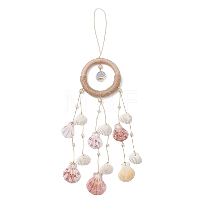 Natural Shell Pendant Decorations HJEW-TA00477-1