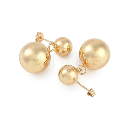 Smooth Spherical Geometric Brass Dangle Earrings for Women EJEW-D280-02G-02-1