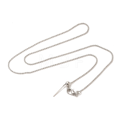 Brass Ball Chain Necklaces NJEW-B119-06P-1
