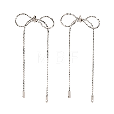 Bowknot 304 Stainless Steel Earrings for Women EJEW-U003-23P-01-1