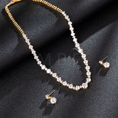 Brass Cubic Zirconia Jewelry Sets FS-WG75FBD-03-1