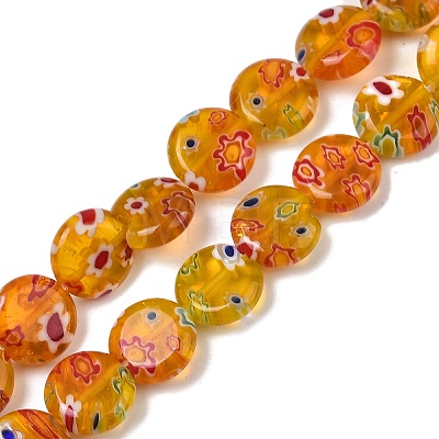 Handmade Millefiori Lampwork Beads Strands LAMP-G166-17B-06-1