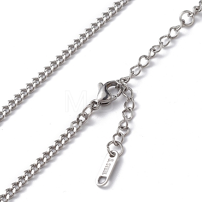 304 Stainless Steel Curb Chain Necklace for Men Women NJEW-K245-018E-1