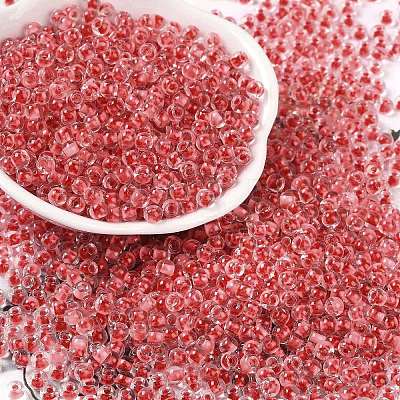 Transparent Inside Colours Glass Seed Beads SEED-A032-04J-1