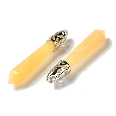 Natural Yellow Jade Pointed Big Pendants G-Z055-01P-19-1