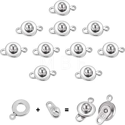 Unicraftale 304 Stainless Steel Snap Clasps STAS-UN0009-06P-1