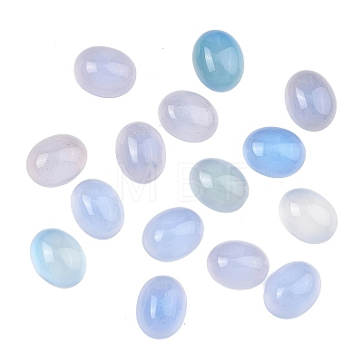 Natural Blue Agate Cabochons G-G350-06B-1