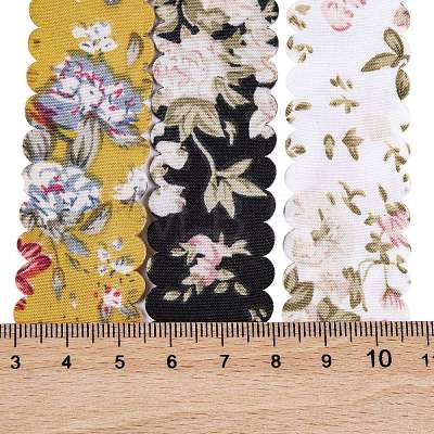 6 Yards 3 Colors Polyester Flower Printed Ribbon OCOR-A008-03A-1