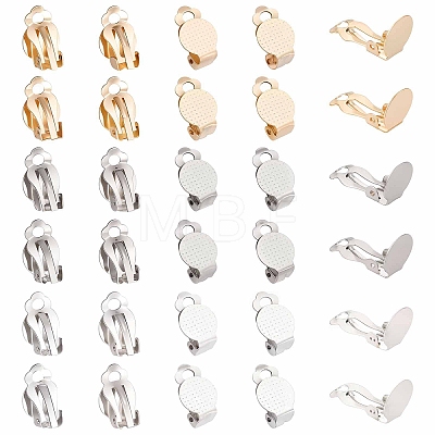 30Pcs 3 Colors 304 Stainless Steel Clip on Earring Pads STAS-SC0004-27-1