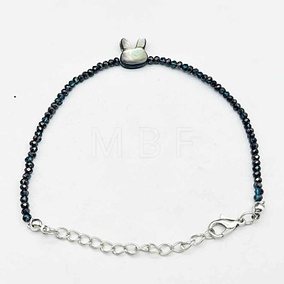 Faceted Rondelle Glass Beaded Bracelets TR4821-3-1