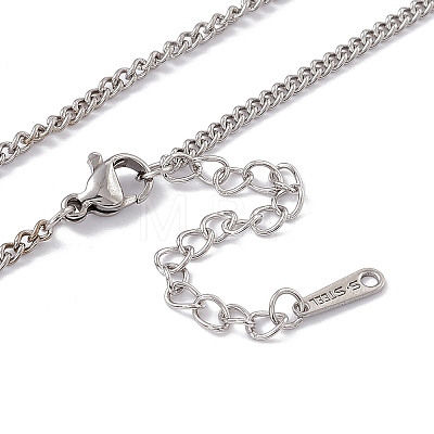 201 Stainless Steel Curb Chain Necklace for Men Women NJEW-P268-A27-1X5-1
