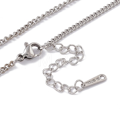 Non-Tarnish 201 Stainless Steel Curb Chain Necklace for Men Women NJEW-P268-A27-1X5-1