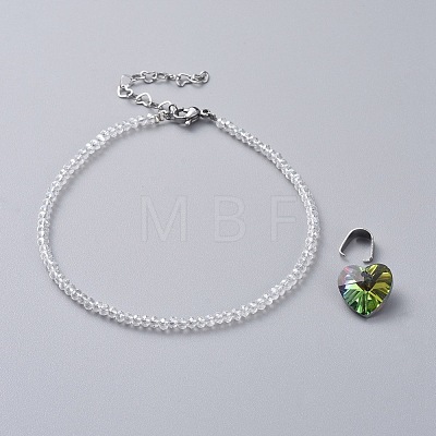 Electroplate Glass Beads Anklets AJEW-AN00279-1