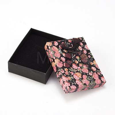 Flower Pattern Cardboard Jewelry Packaging Box CBOX-L007-007A-1