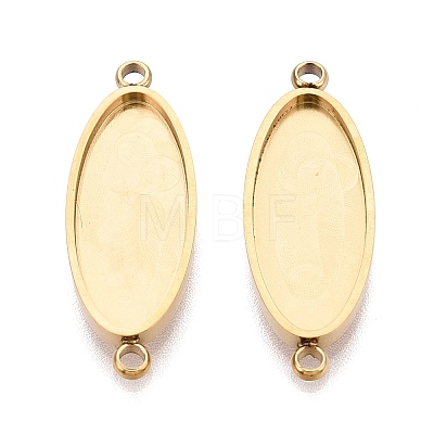 304 Stainless Steel Connector Cabochon Settings STAS-Q113-37G-1