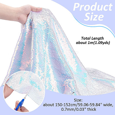 PVC Reversible Sequin Fabric DIY-WH0430-543E-1