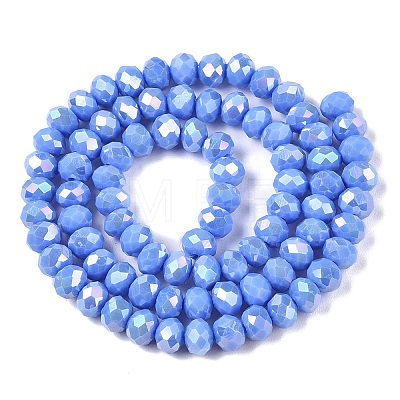 Electroplate Glass Beads Strands EGLA-A044-P6mm-B17-1