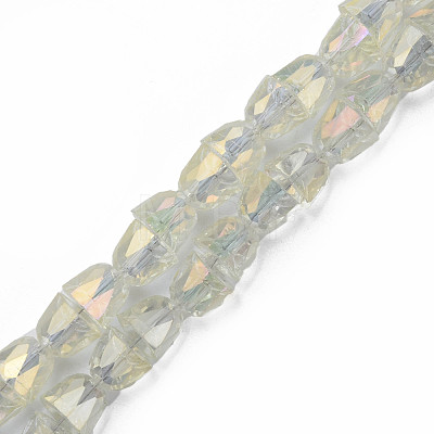 Electroplate Transparent Glass Beads Strands EGLA-N002-35-C03-1