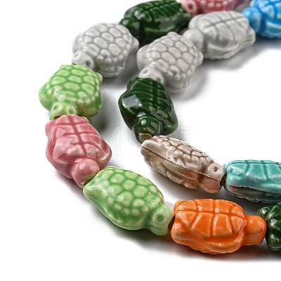 Handmade Procelain Beads Strands PORC-R140-01-1