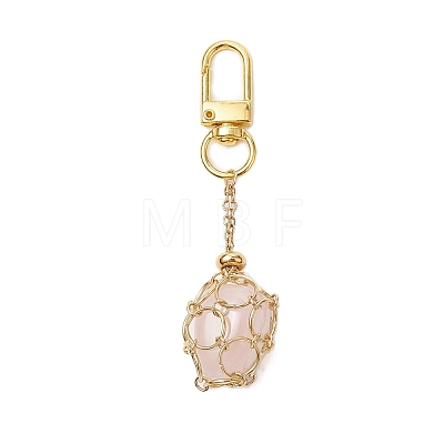 304 Stainless Steel Macrame Chain Pouch Empty Stone Holder Pendant Decoration HJEW-JM02080-1