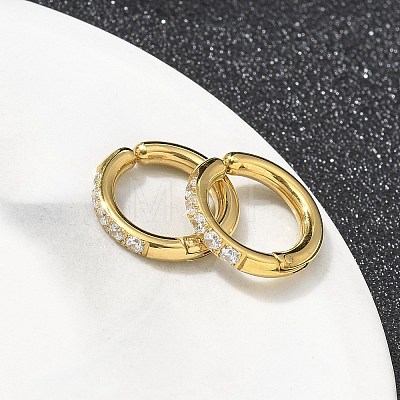 304 Stainless Steel Micro Pave Clear Cubic Zirconia Cuff Earrings EJEW-C096-60G-1