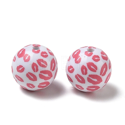 Printed Opaque Acrylic Beads AC-CBA6329-02B-02-1