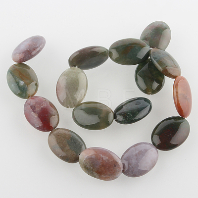 Natural Agate Glossy Oval Bead Strands G-E221-03D-1
