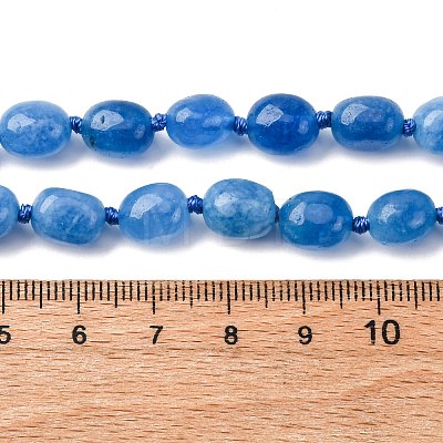 Natural Dyed Malaysia Jade Tumble Stone Nuggets Beaded Long Necklaces for Women NJEW-F340-A06-1