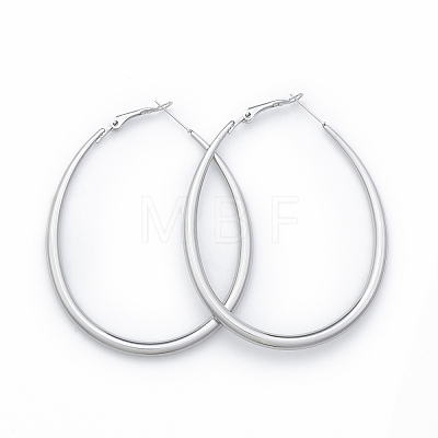 Tarnish Resistant 201 Stainless Steel Teardrop Hoop Earrings for Women EJEW-N052-03A-01-1