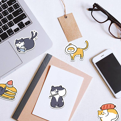 Cartoon Cat Paper Stickers Set DIY-M031-54-1