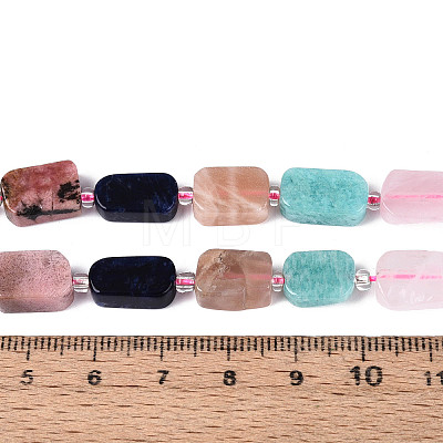 Natural Sodalite & Rhodonite & Prehnite & Amethyst & Rose Quartz & Flower Amazonite & Sunstone Beads Strands G-N358-02A-01-1