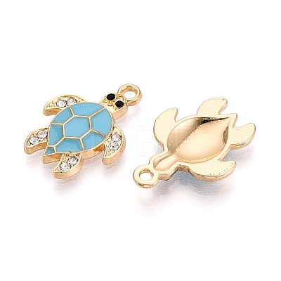 Alloy Rhinestone and Enamel Pendants PALLOY-T092-40G-1
