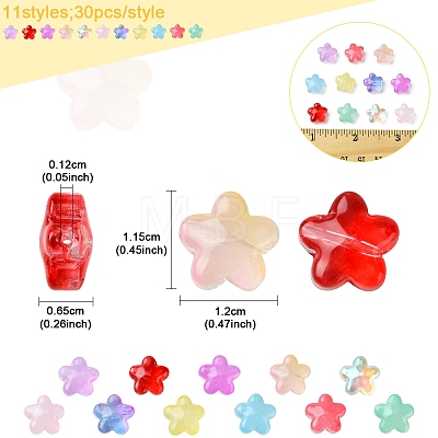 30Pcs Baking Paint Glass Beads GLAA-FS0001-99J-1